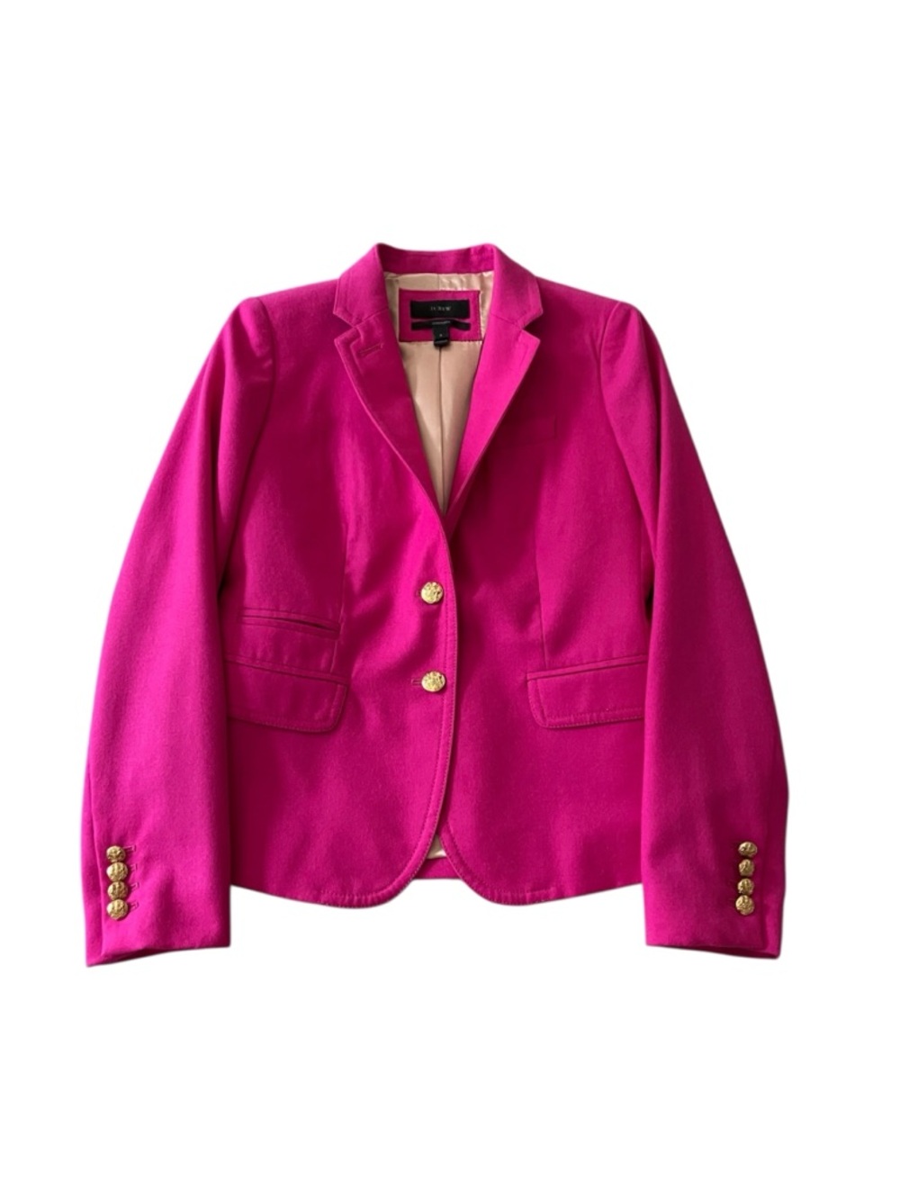 J. Crew Schoolboy Blazer Pink Wool Gold Buttons Barbie Academia Jacket Blazer 2